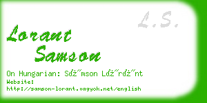 lorant samson business card
